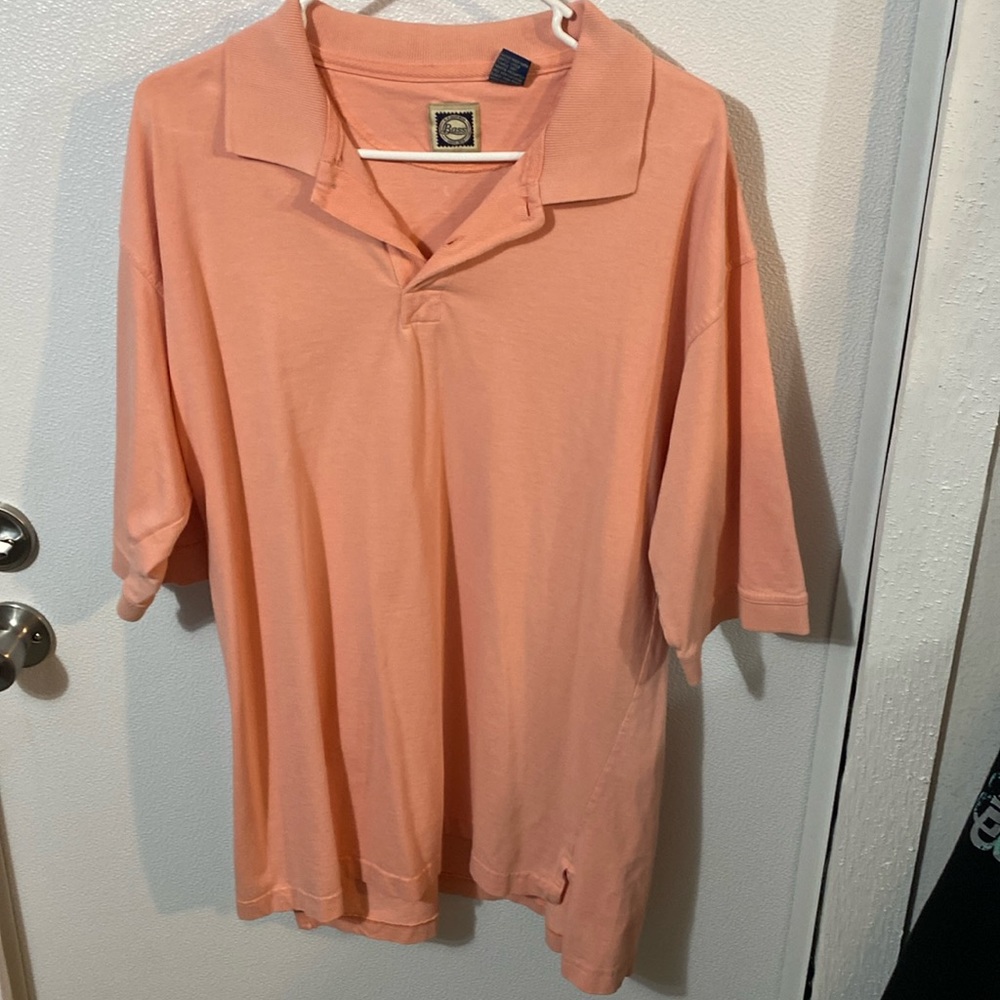 Large G. H. Bass $ Co. polo shirt cream color. Used good condition